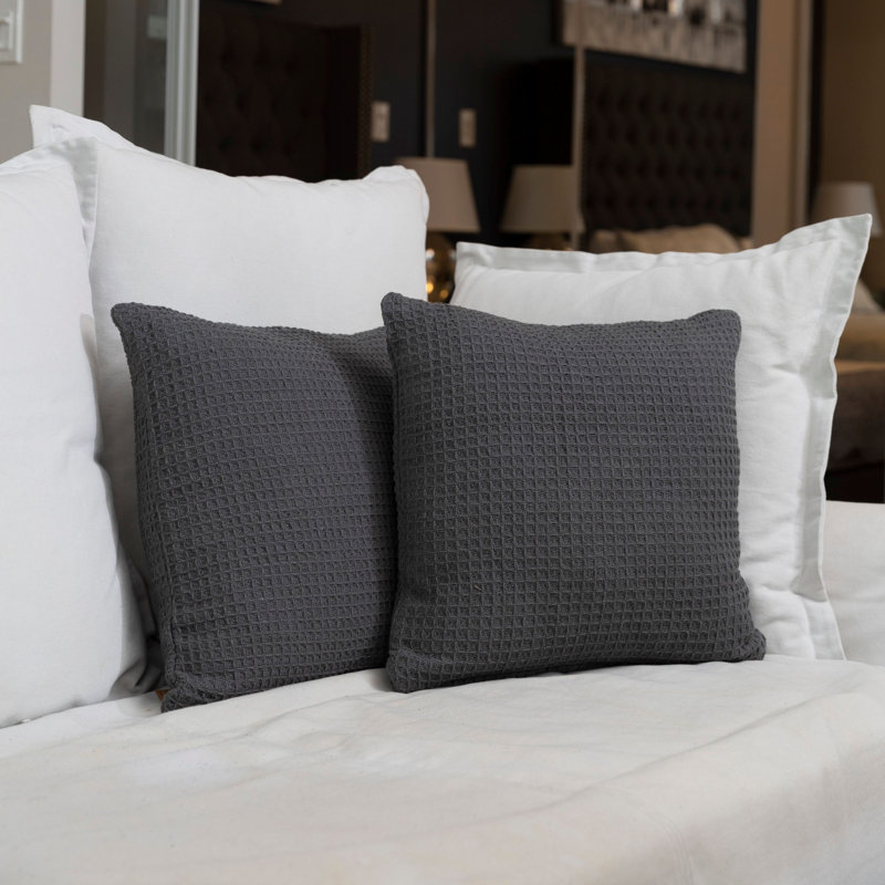 Cotton Throw Pillow, Gray