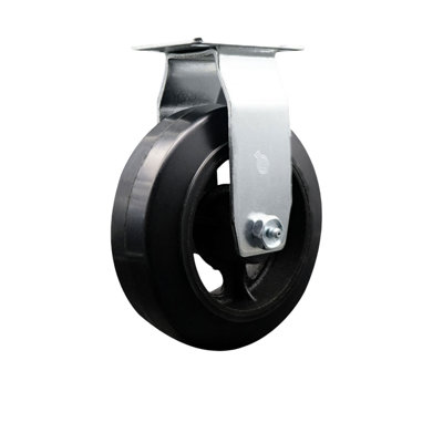 Rubber on Cast Iron Wheel Rigid Caster with Ball Bearing