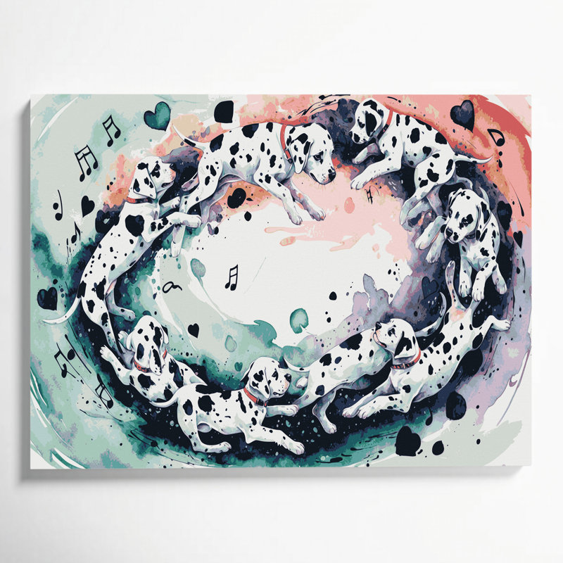 «Dogs Dalmatian Gray», art mural sur toile, H 24 po x l 36 po