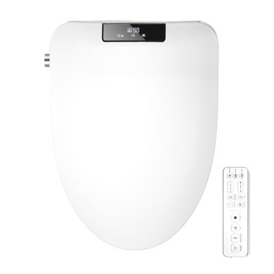 Bidet Toilet Seat with Rmote Control, Bidet with Warm Water and Air Dryer, Heated Toilet Seat, Multiple Spray Modes, Self Cleaning Nozzle, Night Light, LED Display - Elongated