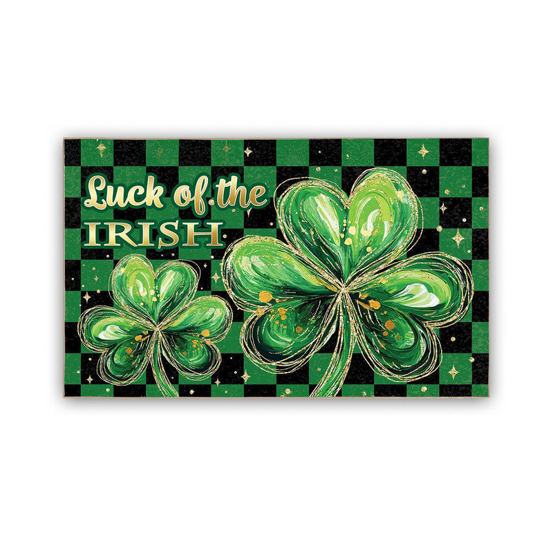 Tapis d'entrée antidérapant, paillasson pour la Saint-Patrick, Trèfle 07, L 16 po x L 24 po