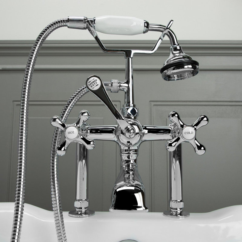 Deck Tub Spout with Diverter, Chrome