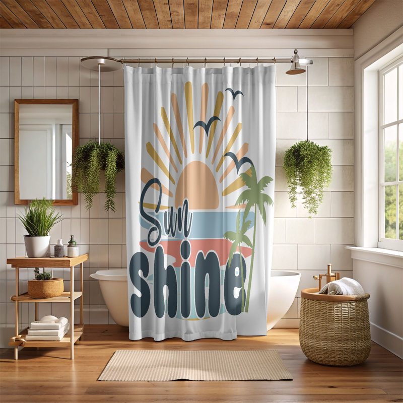 Sunshine State Of Mind - 1 Piece Premium Shower Curtain, H 74 po x l 71 po