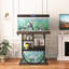 Support d'aquarium de 20 à 29 gallons avec prise de courant, support d'aquarium en U en métal avec tablettes de rangement, brun rustique