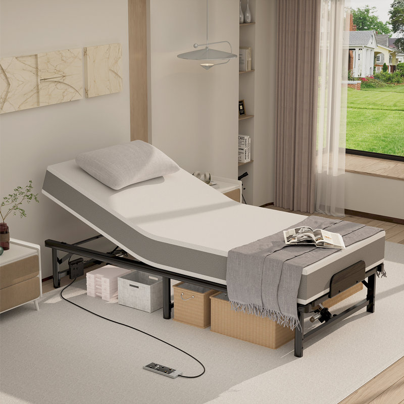 Adjustable Bed Frame Bed Base With Remote Control, Independent Head And Foot Incline, Twin