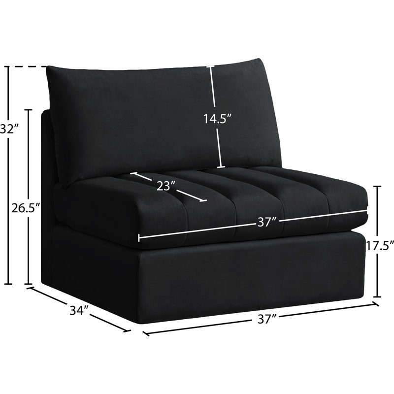 Jacob Velvet Slipper Chair, Black Velvet