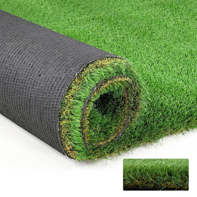 Artificial Grass Runner Rug – Realistic Thick Fake Grass Roll for Patio, Balcony, Garden, or Lawn with Drainage