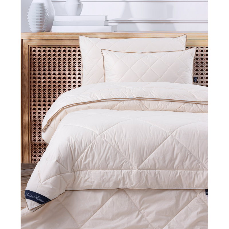 Cream Hypoallergenic Wool Queen Pillow with Cotton Cover