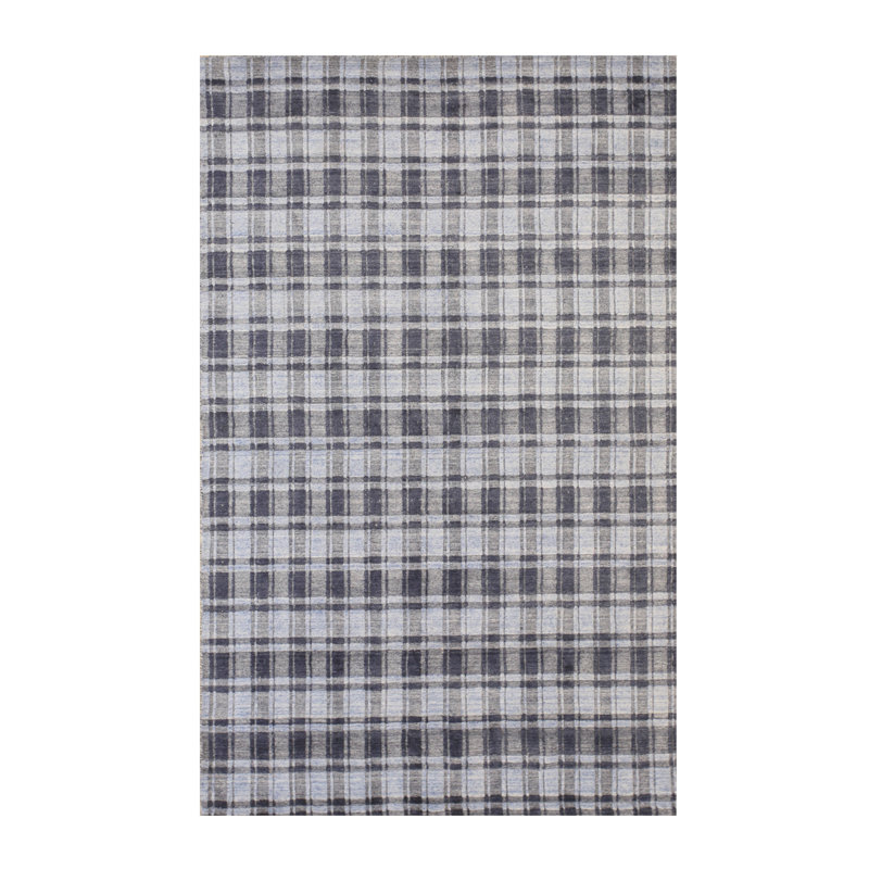 Tapis bleu en soie de bambou Southwell
