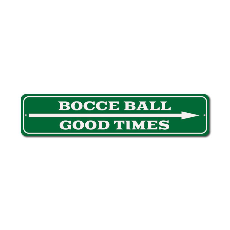Enseigne de boule de pétanque, H 4 po x l 18 po x P 0,04 po