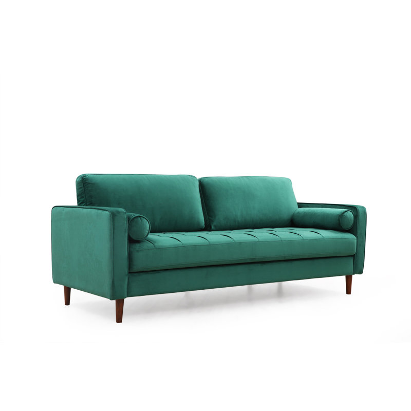 Canapé rembourré 84,6 po Haifa, 100 % polyester vert