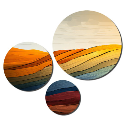 Ensemble de salon Landscape Bold And Expressive Mountains I - Modern Metal Art