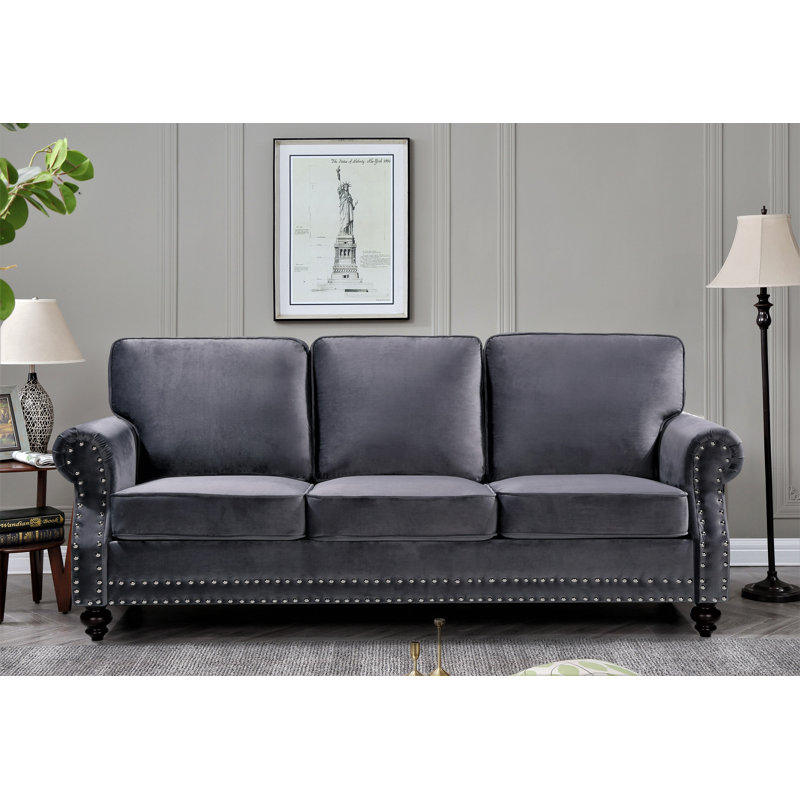 Canapé Hananiah, Gris, H 37,4 po x l 85,04 po x P 33,9 po