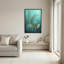 Teal Agave And Yucca Plants With Crescent Moon Canvas Wall Art-133560714