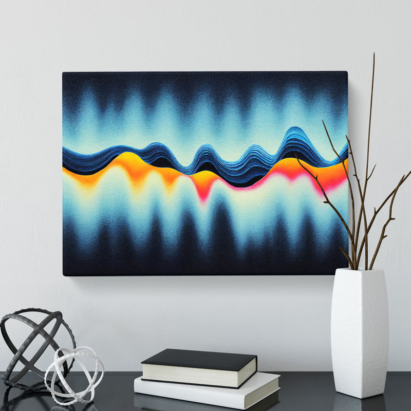 Audio Soundwave Art Vol.2 Abstract - Wrapped Canvas Print, 35cm H x 50cm W