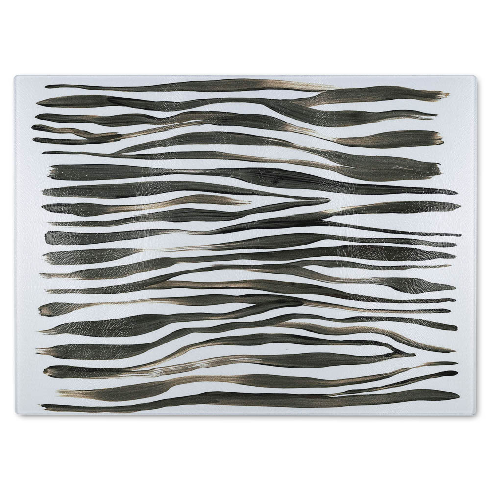 Zebra Stripes Glass Chopping Board