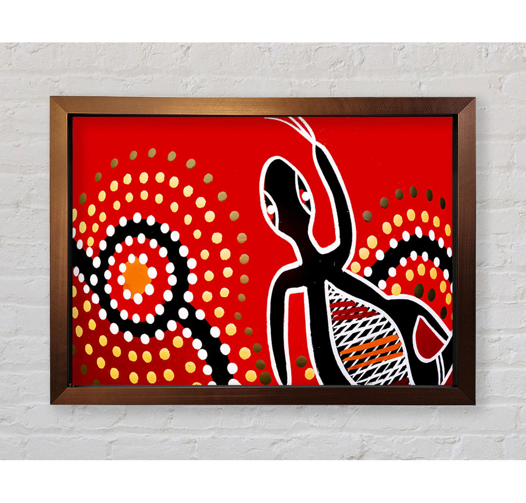 Aborigine Roter Gecko Sonne - Druck