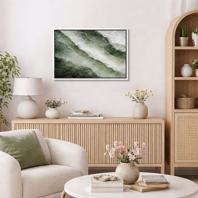 Art abstrait marbré vert, photos de salon moderne, impression sur toile encadrée