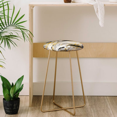 Upholstered Counter Stool with Metal Frame