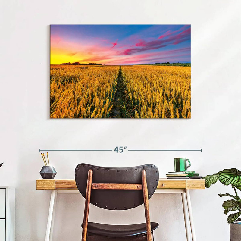 Harnek Wheat Field Path, 26" H x 39" W