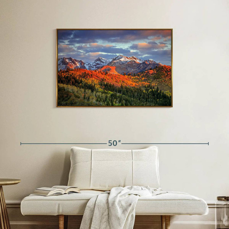 Mont Wasatch, Cadre flottant doré, 37 po x 25 po