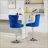 Thick Chrome Swivel Velvet Barstools, Adjustable Height
