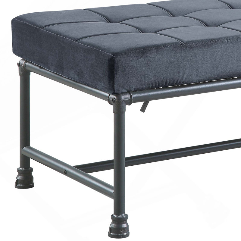 Banc rembourré en velours