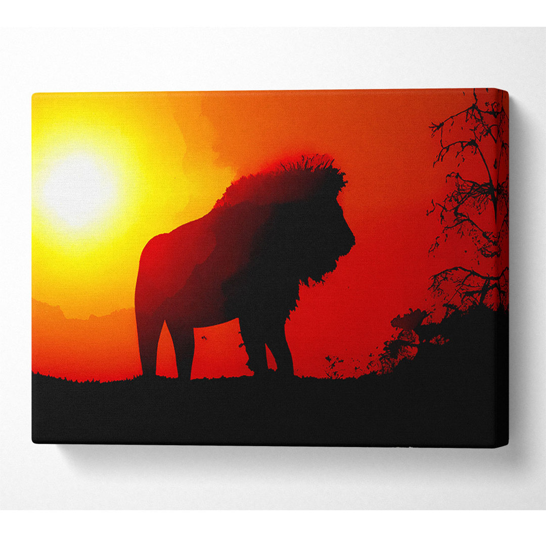 Lion Sunset - Kunstdrucke auf Segeltuch