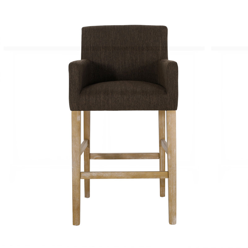 Tabouret en bois massif Alighiero, Brun / brun patiné, 1, Tabouret de bar (siège d'une hauteur de 30,5 po)