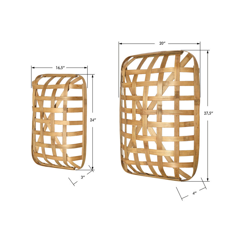 Sheppard Bamboo Wall Organizer with Wall Baskets