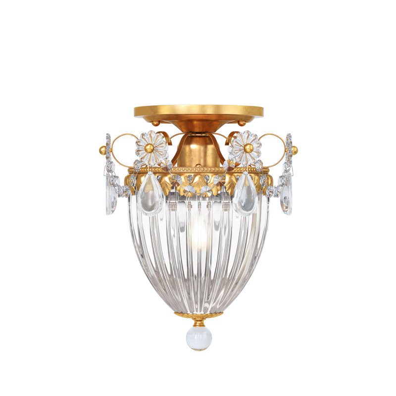 Bagatelle 1 - Light Semi Flush Mount, Heirloom Gold, Heritage Handcut