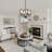 4-Light Dimmable Farmhouse Chandelier in Black and Brown Metal, Geometric Lantern Candle-Style, Ideal for Kitchen Islands, Dining & Entryways-125490531-125490530