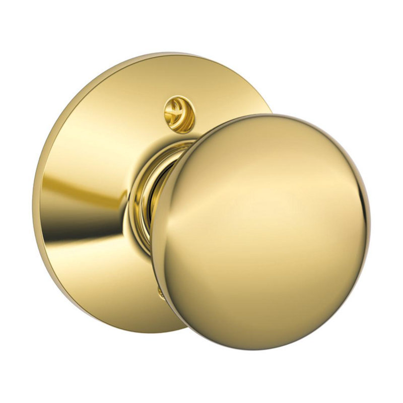 Plymouth Non-Turning Single Dummy Knob, Bright Brass