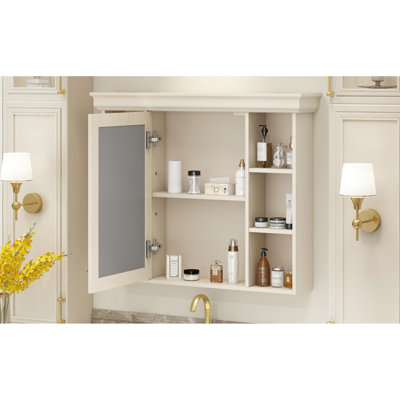 35.51'' X 7.16'' 29.53'' Bathroom Storage - Beige Cream Cabinet Luxury Look Concealed Privacy 35'' 28'' With Mirror And Color Versatile