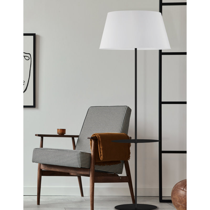 Lampe sur pied 1 lumière Gretchen, Noir mat
