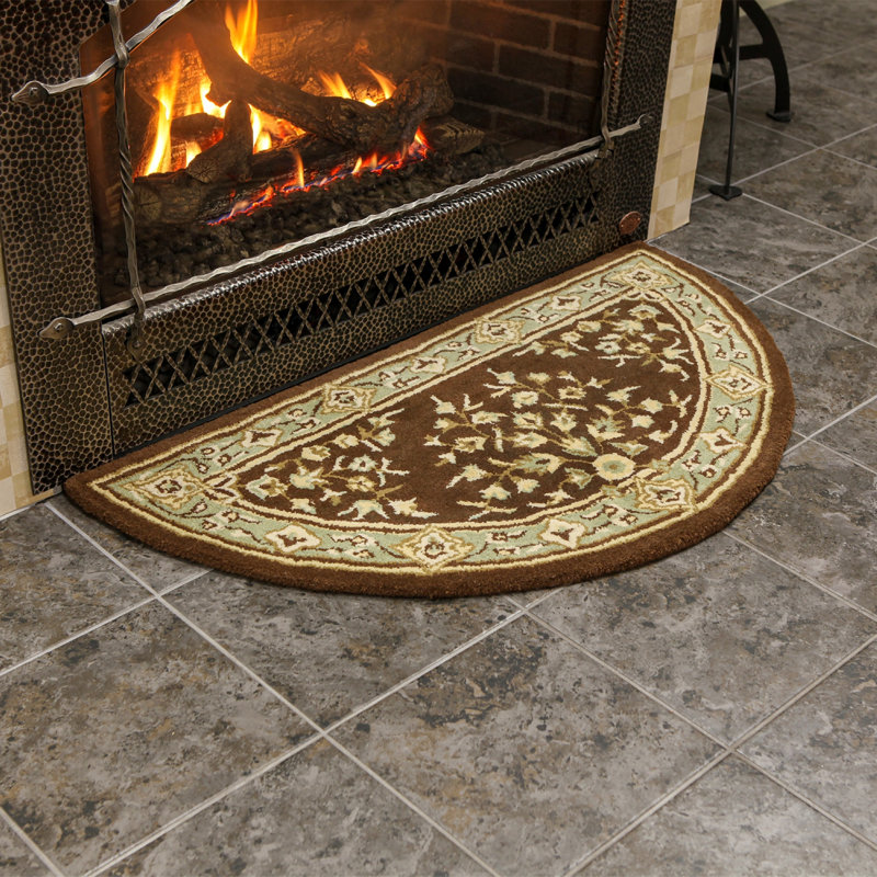 Tapis de surface touffeté à la main en laine de foyer Rupesh, 22" H x 44" L x 0,5" P