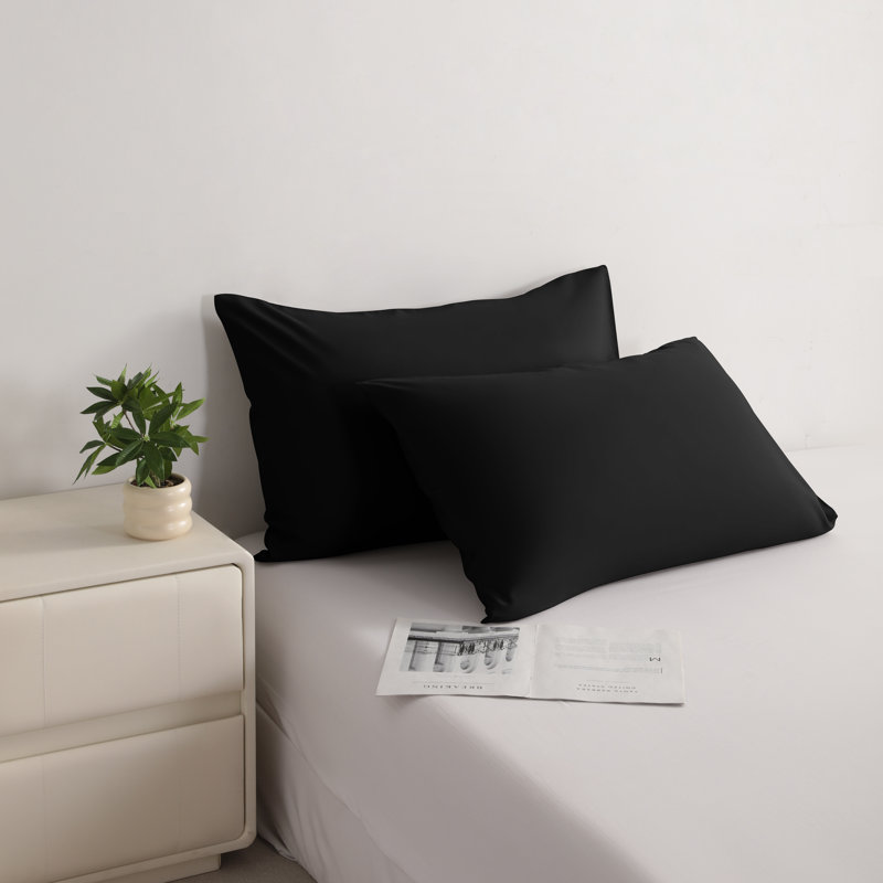 Taies d'oreiller en microfibre brossée avec fermeture à enveloppe, housses de coussin confortables toutes saisons, paquet de 2