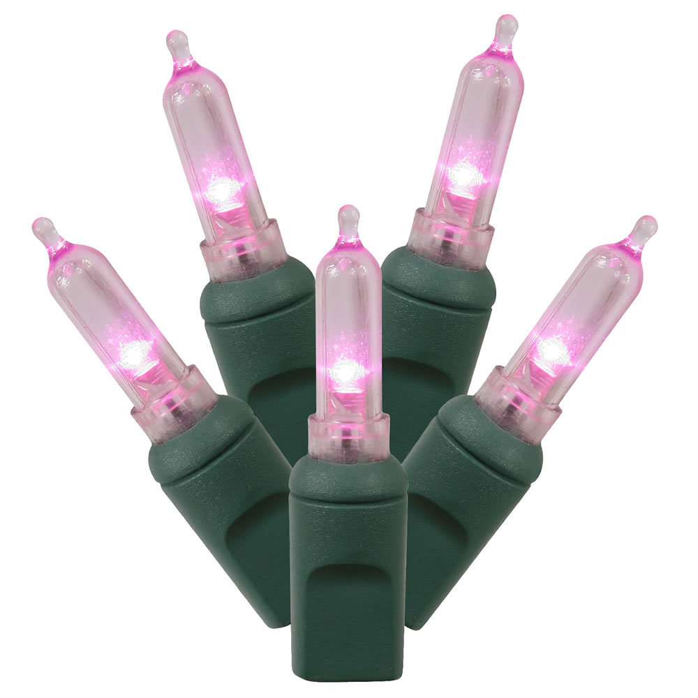 Italian LED Single Mold Christmas Light Set, Pink