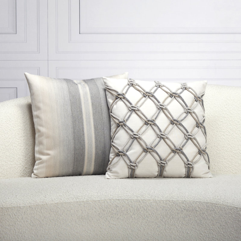 Ambiance Sunbrella® Throw Square Indoor/Outdoor Pillow Cover & Insert by Elaine Smith, Indigo, 20"H x 20"W