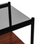 Ensemble de 2 tables de bout rectangulaires, plateau de table en verre trempé avec panneau de fibres à densité moyenne, verre-106645776-106645770