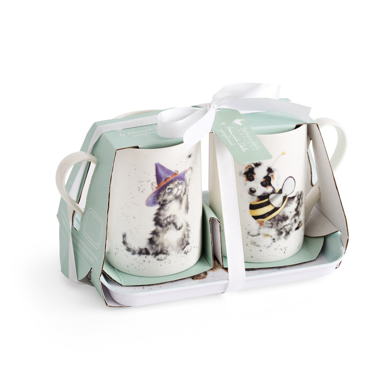 Classic Wrendale Designs, Mug & Tray Set (Cats & Dogs)
