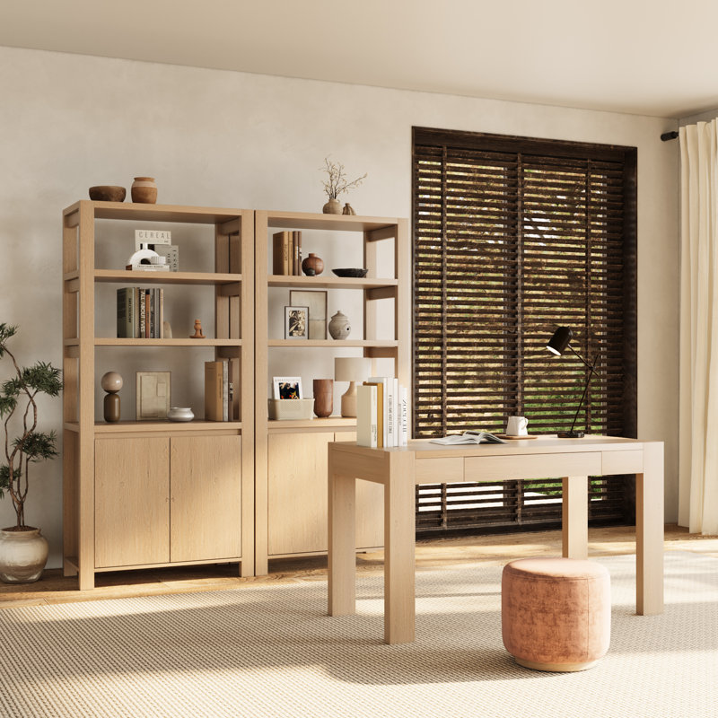 Ensemble de bureau 3 pièces, bureau de 47 po et ensemble de 2 bibliothèques