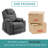 Upholstered Chenille Power Reclining Heated Massage Chair