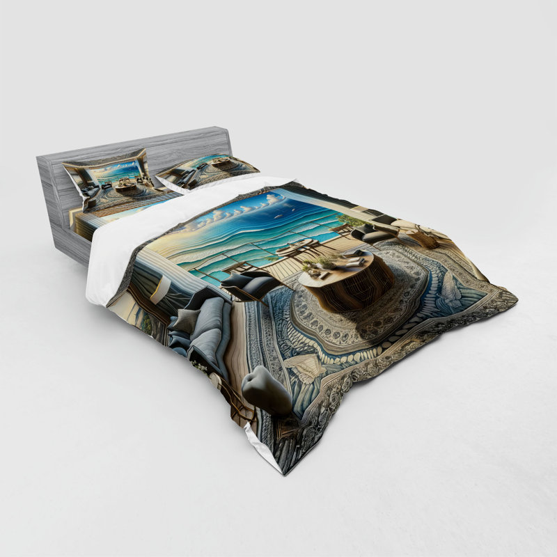 Ensemble de literie Ambesonne Fantasy Scenery, Housse de couette grand + 3 pièces supplémentair