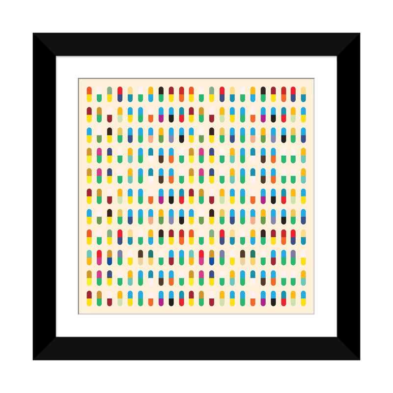 « modern 10 capsules souvenirs », impression sur toile, Papier d'art encadré noir, Blanc, H 16 po x l 16 po x P 1 po