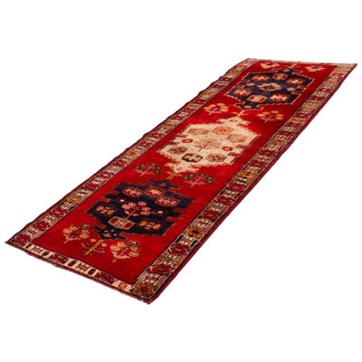 Zanden One-of-a-Kind 4'7" X 12'10" 1990s Runner Wool Area Rug Red