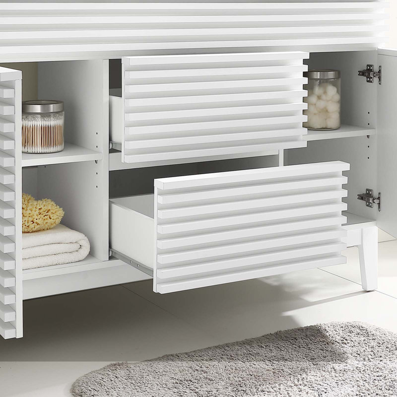 Base de meuble-lavabo simple 48 po Modway Render, Blanc