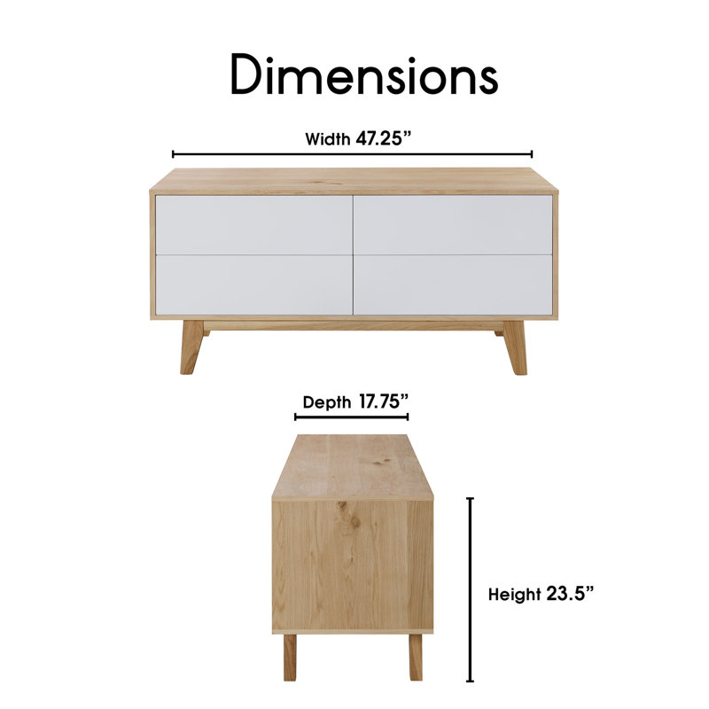 Giselle Light Oak and White Media Console