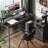 Reversible L Shaped Computer Desk with Drawers, Gaming Desk with LED Lights and Power Outlets for Home & Office, Black