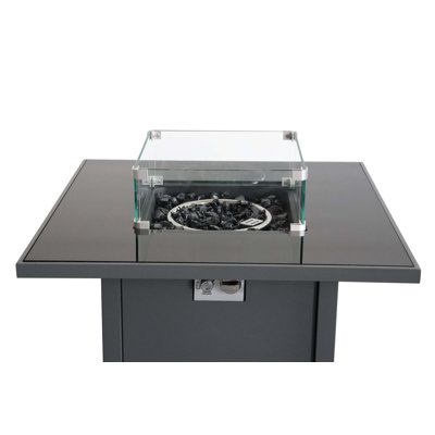 25" H X 30" W Steel Outdoor Fire Pit Table With Lid